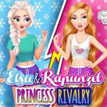 Rivalität zwischen Elsa und Rapunzel-Prinzessin